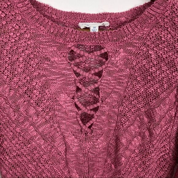 Cloud Chaser Pink Loose Knit Sweater Medium - Picture 3 of 6